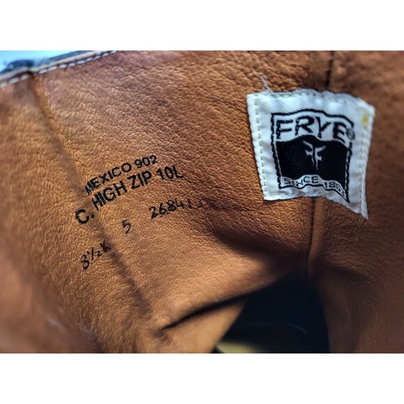 FRYE Campus Short Boot Black Leather Western Cowgirl Moto - Picture 8 of 10